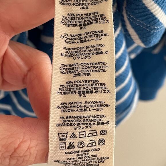 Free People Blue and White Stripe Top Sz M - Picture 7 of 7